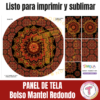 Bolso Mantel Redondo - Mandala Negro Rojo - Panel para Sublimar