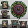 Bolso Mantel Redondo - Mandala Negro Rojo - Panel para Sublimar