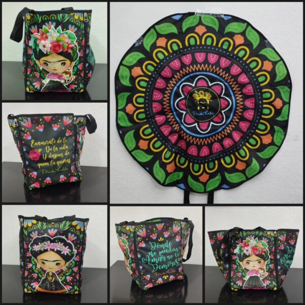 Bolso Mantel Redondo - Mandala Negro Rojo - Panel para Sublimar