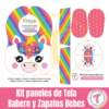 Kit Baby – Unicornio - Patrones Digitales  (babero + zapatitos)