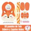 Kit Baby – Fox Boy - Patrones Digitales  (babero + zapatitos)