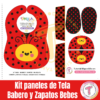Kit Baby – Mariquita - Patrones Digitales  (babero + zapatitos)